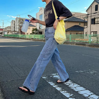 slim boot-cut long jeans