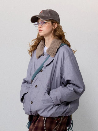[Monterest] Detachable Fur Collar Deck Jacket