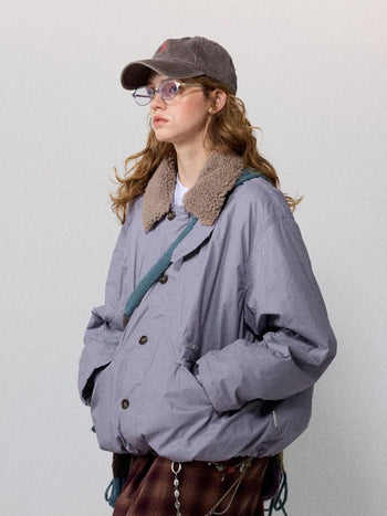 [Monterest] Detachable Fur Collar Deck Jacket
