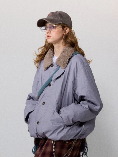 [Monterest] Detachable Fur Collar Deck Jacket