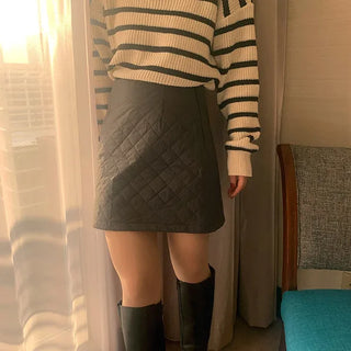 Quilted mini skirt