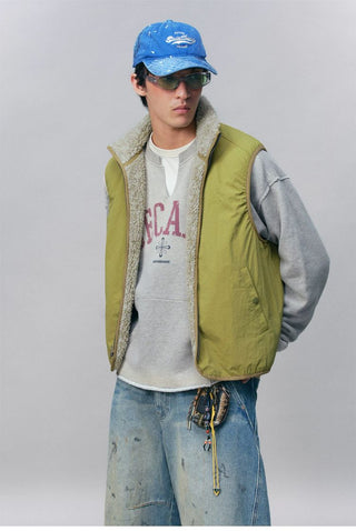 [Monterest] Reversible Fleece Stand Collar Vest