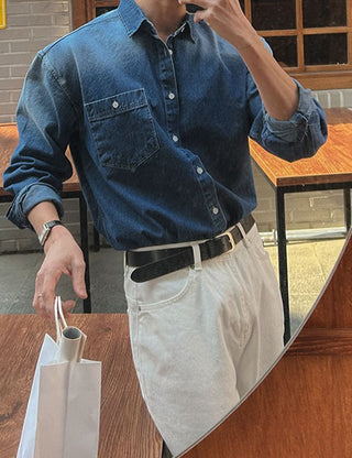 Dust Pocket Denim Shirt (2 colors)