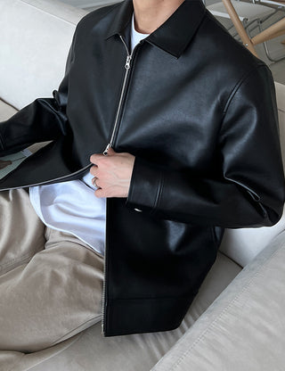 Insta YKK Minimal Leather Jacket (3 colors)