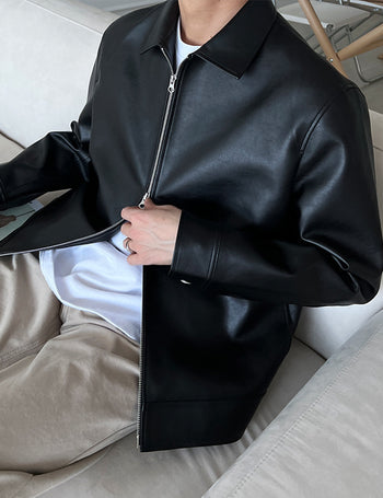 Insta YKK Minimal Leather Jacket (3 colors)