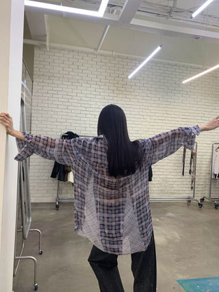 NEVERSEEZ Patchwork Plaid Shirt