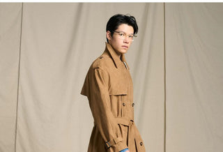 [CULTUM] Faux Suede Trench Coat