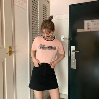 New York Lettering Knit T-Shirt