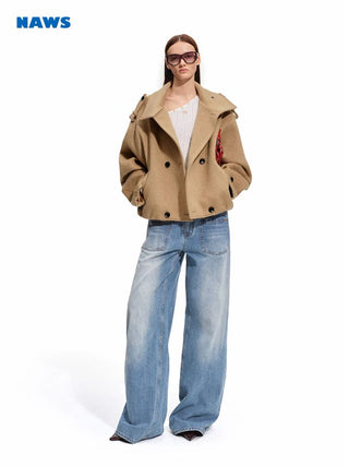 [NOTAWEAR] Wool Blend Oversized Short Coat