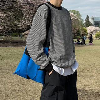 Bordered two-tone knit