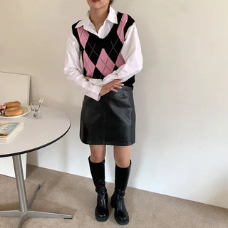 Leather mini skirt