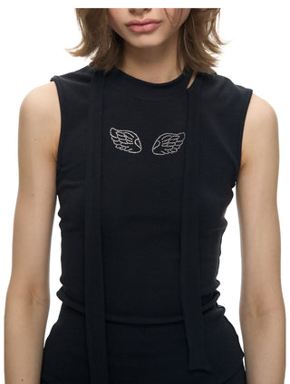 [NECY] Angel Wing Scarf Sleeveless Top