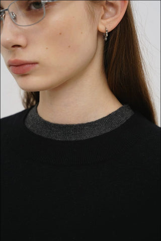 [MASONPRINCE] Wool Blend Layered Look Sweater