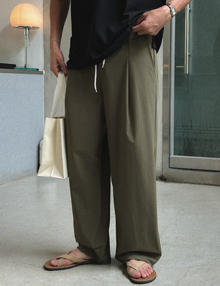 Light Ice Elastic Waist Pants (3 colors, M~3XL)