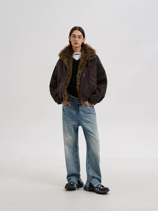 [MASONPRINCE] Detachable Faux Fur Collar Jacket