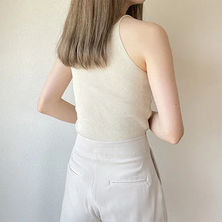 Knit camisole with built-in cups