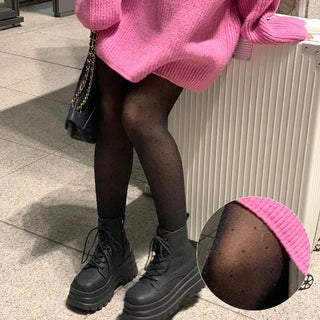 Polka dot sheer stockings