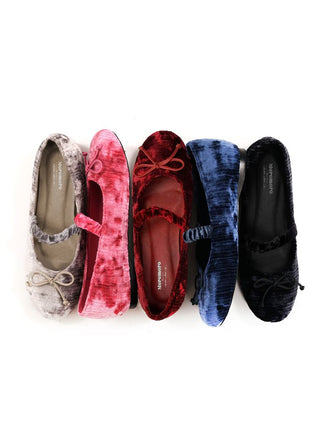 [Moromoro2] Velvet Bow Ballet Flats