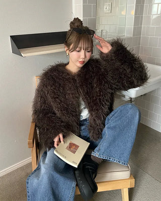 Fur short jacket