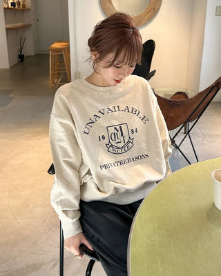 Lettering Cropped Sweatshirt