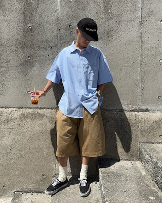 Pintuck Cotton Bermuda Shorts