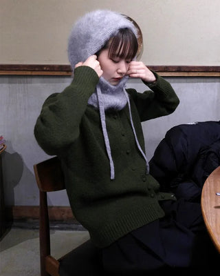 Color Button Knit Cardigan