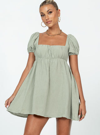 Lets Dance Mini Dress Sage