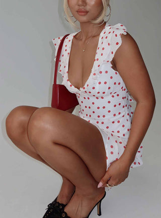 I Guess So Mini Dress White  Burgundy Tall