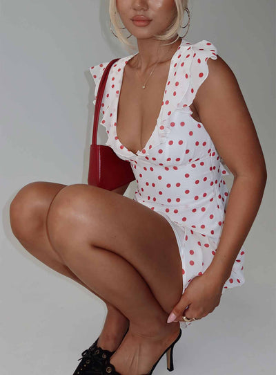 I Guess So Mini Dress White  Burgundy Tall