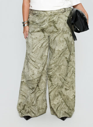 Mckinley Mid Rise Wide Leg Jeans Camouflage Curve