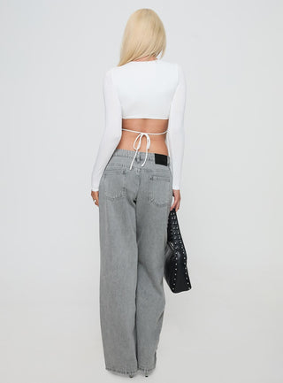 Ellanor Low Rise Straight Leg Jean Washed Grey