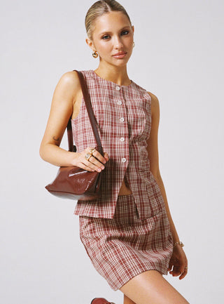 Theodosia Top Red Check