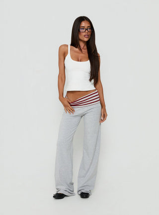 Jetset Pants Grey / Red Stripe
