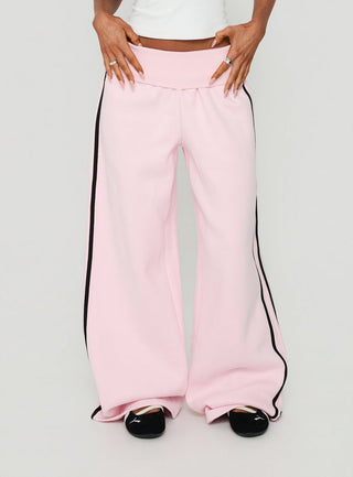 Lockie Foldover Baggy Sweatpants Pink / Black