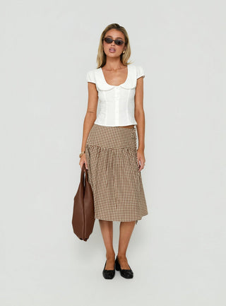 Gardinia Collared Button Down Top White