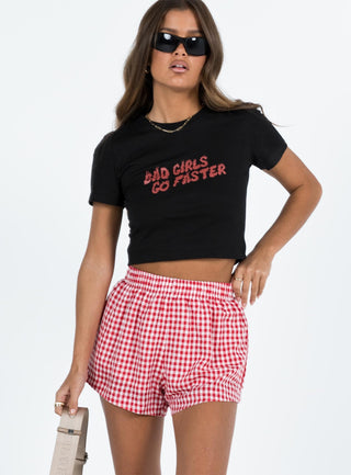 Beach House Shorts Red  White Gingham
