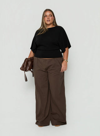 Arazia Cinched Short Sleeve Top Black Curve