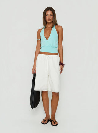 Avirea Relaxed Longline Shorts White
