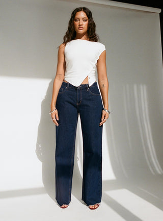 Darla Low Rise Straight Leg Jean Dark Blue Wash Petite