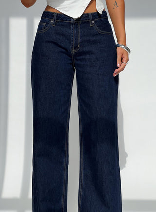 Darla Low Rise Straight Leg Jean Dark Blue Wash Petite