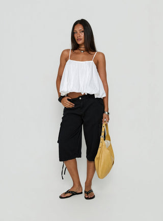 Hudsen Longline Cargo Shorts Washed Black