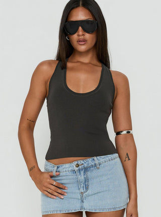 Solanah Knit Tank Top Charcoal