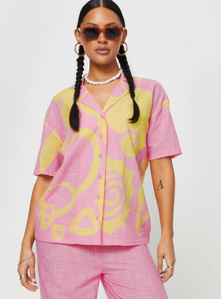 Sollene Top Pink  Yellow