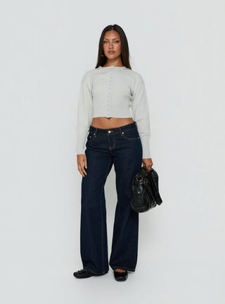 Emerina Cinched Button Down Cardigan Grey