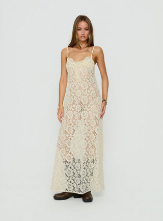 Lovedream Lace Maxi Dress Yellow