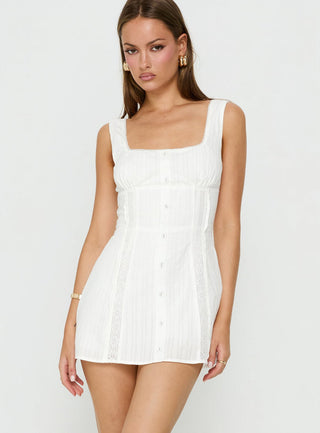 Skaii Square Neck Playsuit White