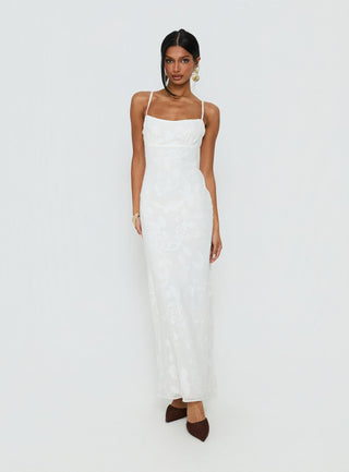 Avienna Maxi Dress White Burnout