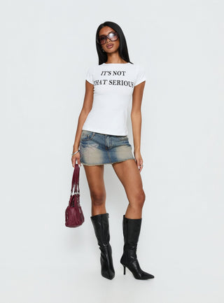 Its Not That Serious Graphic Baby Tee White  Black