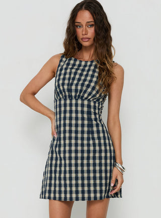 Sweet Somethings Mini Dress Navy Check