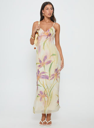 Isakaia Beaded Maxi Dress Floral  Multi